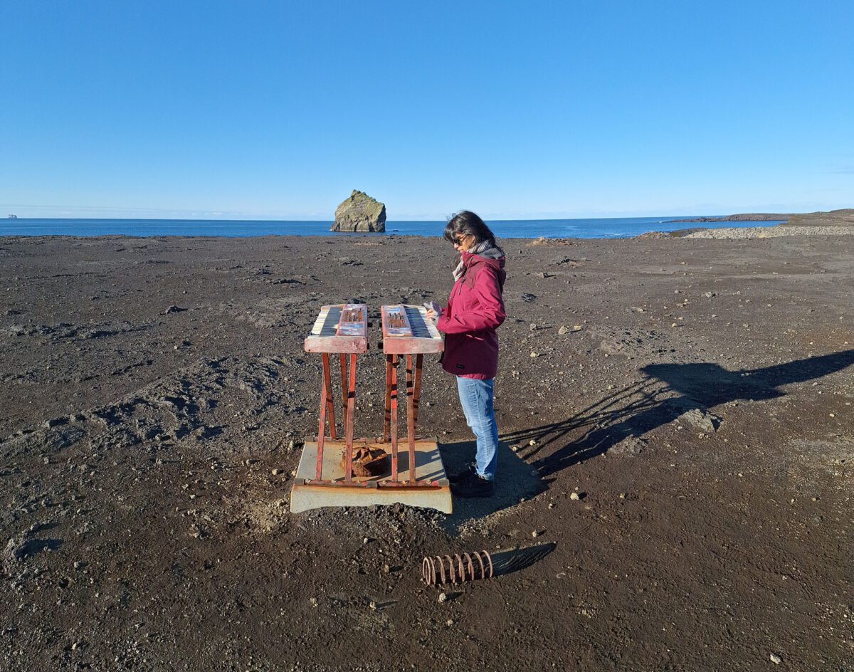 Reykjanes lava fields with piano from Eurovision Song Contest movie