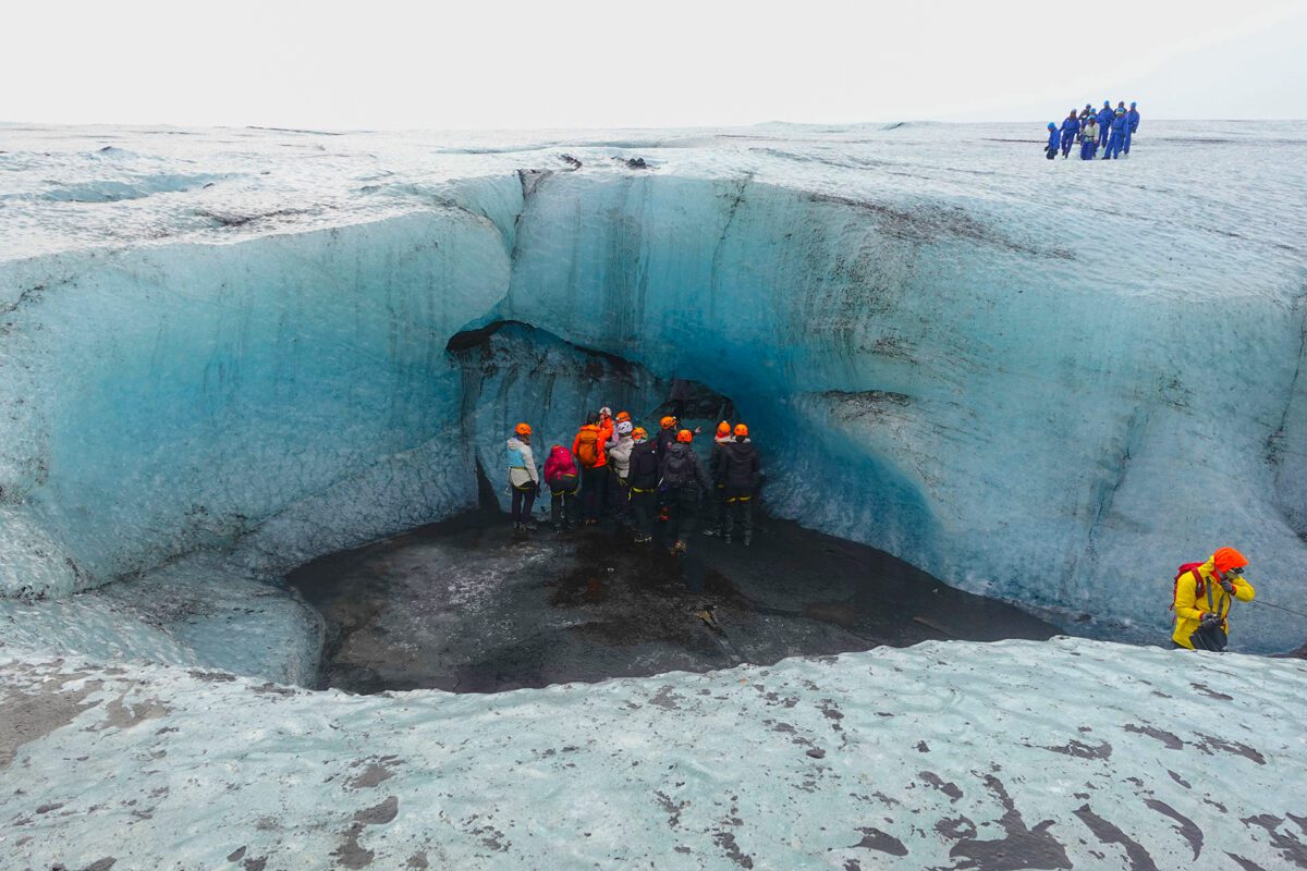 ice cave hiking in Vatnajökull National Park in iceland