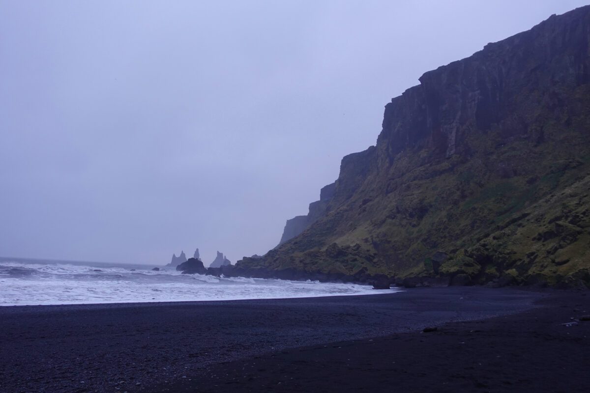 Víkurfjara Black Sand Beach in Vik, Iceland