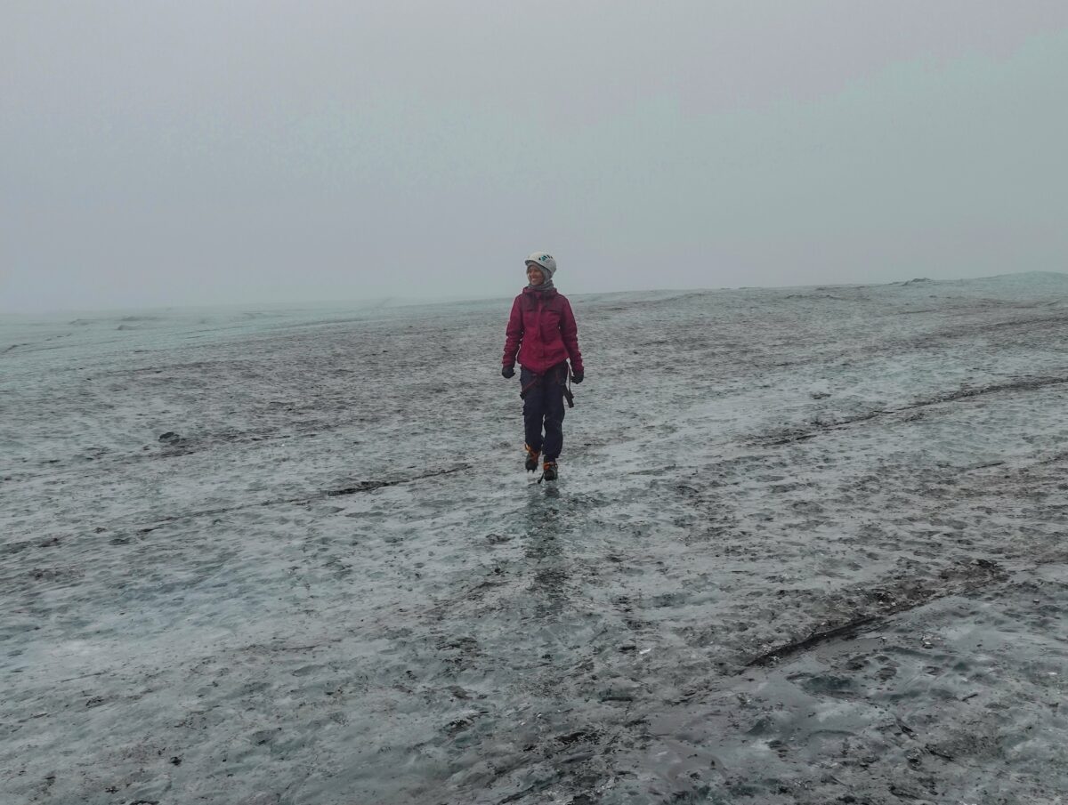 hiking a glacier in iceland